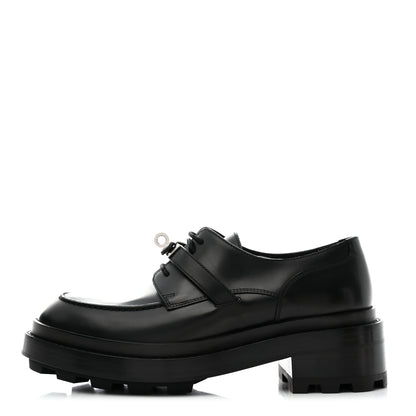Hermes Calfskin First Derby Shoes 37.5 Black 1 of 9