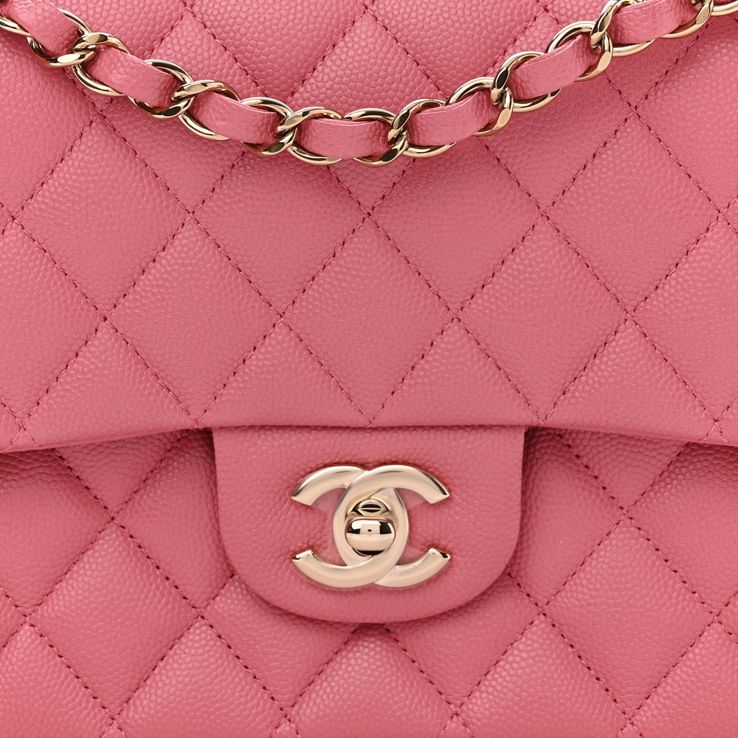 Chanel Caviar Quilted Medium Double Flap Pink 9 of 11