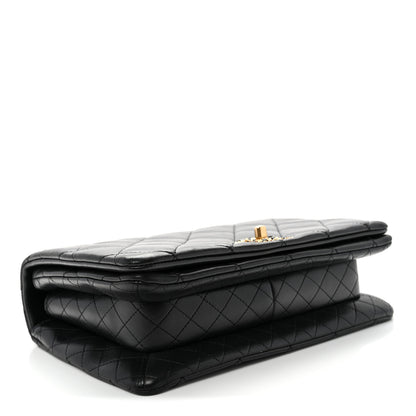 Chanel Lambskin Quilted On And On Medium Chain Flap Black 4 of 11