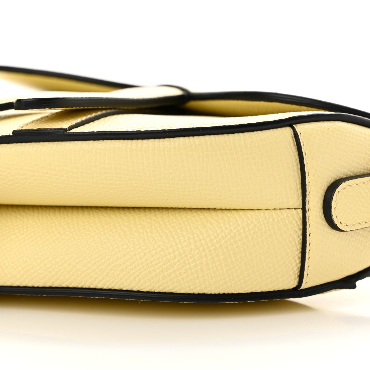Grained Calfskin Mini Saddle Bag Yellow