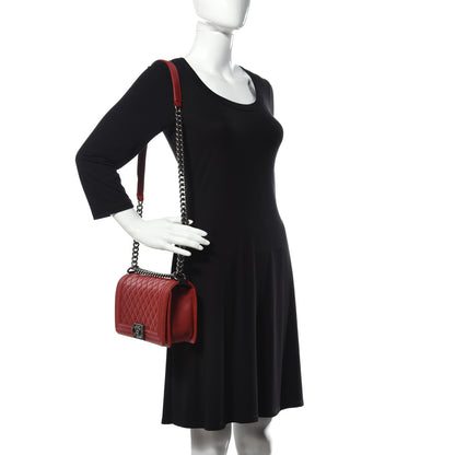 Chanel Caviar Quilted Medium Boy Flap Red 2 of 10