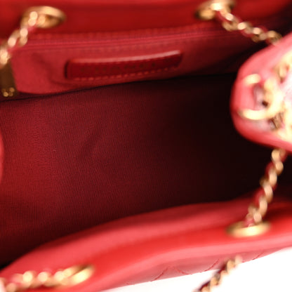 Chanel Calfskin Stitched Small Egyptian Amulet Drawstring Bag Red 5 of 12