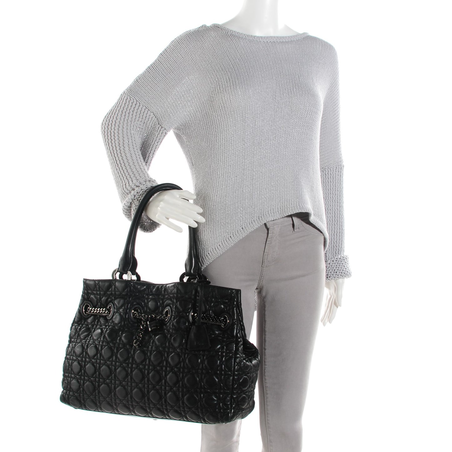 Lambskin Cannage Chri Chri Tote Black