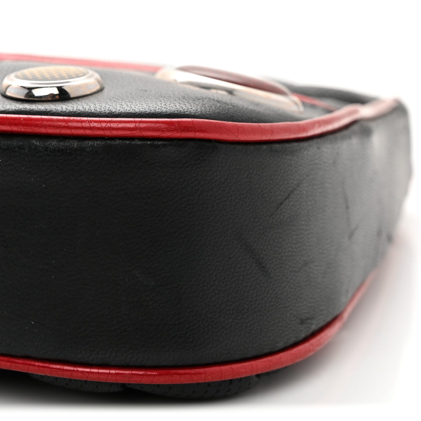 Calfskin Patent Trailer Trash Cadillac Shoulder Bag Black Red