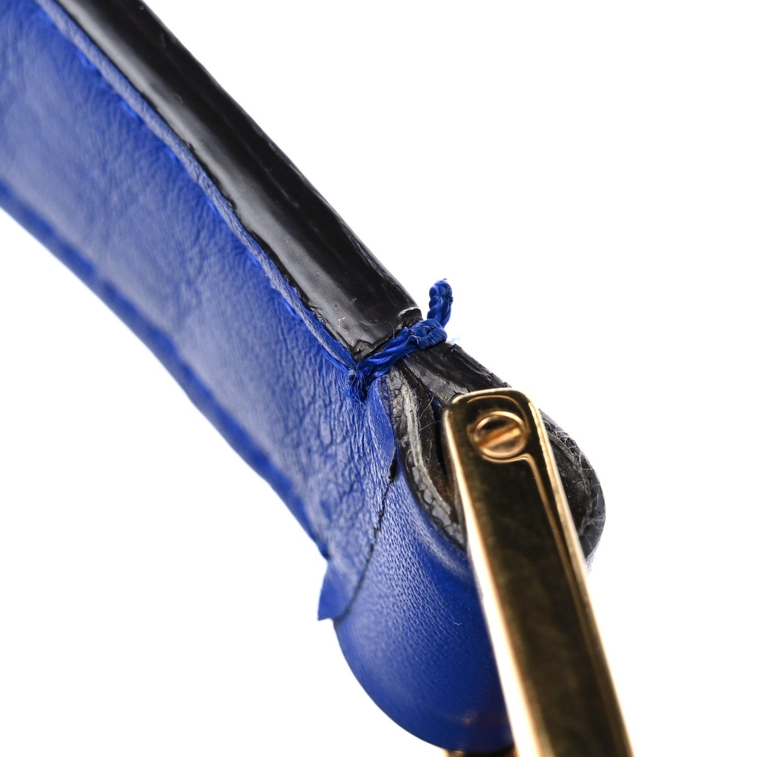 Fendi Pequin Spalmati Vitello Flamingo Shoulder Bag Tobacco Blue Neon 16 of 17