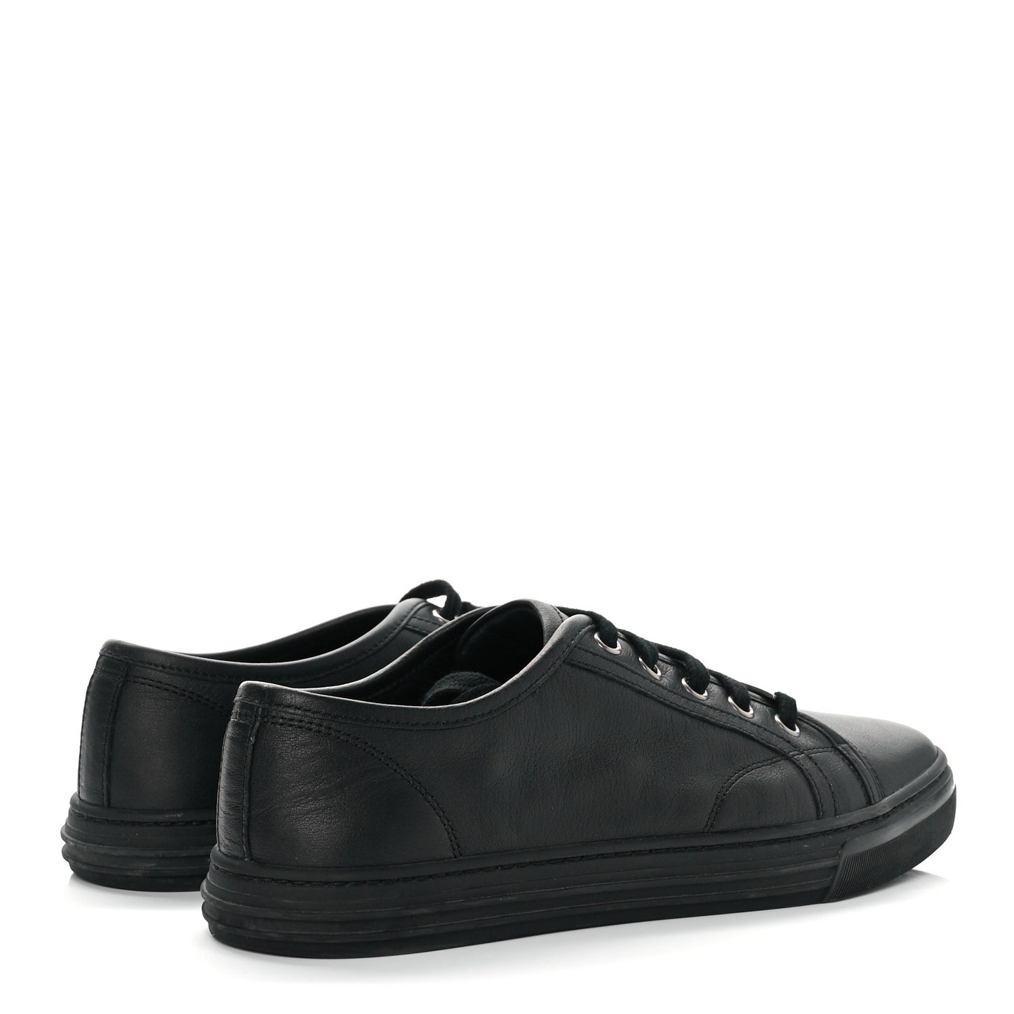 Calfskin Miro Soft Womens Lace Up Sneakers 37 Black