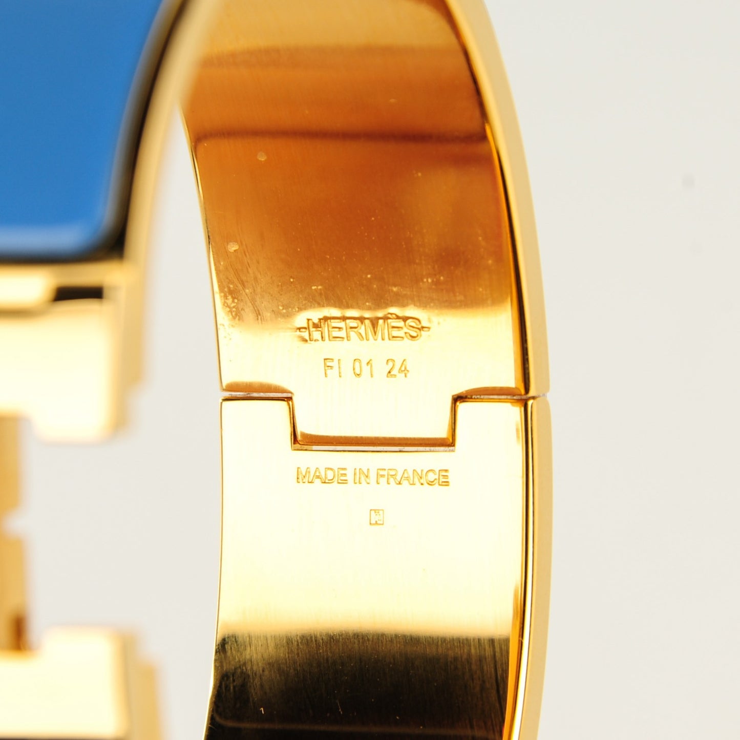 Enamel Wide Clic Clac H Bracelet GM Bleu Transat