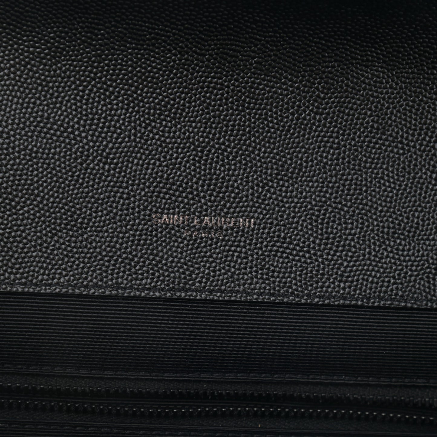 Grain De Poudre Textured Mixed Matelasse Large Triquilt Monogram Monochrome Satchel Black