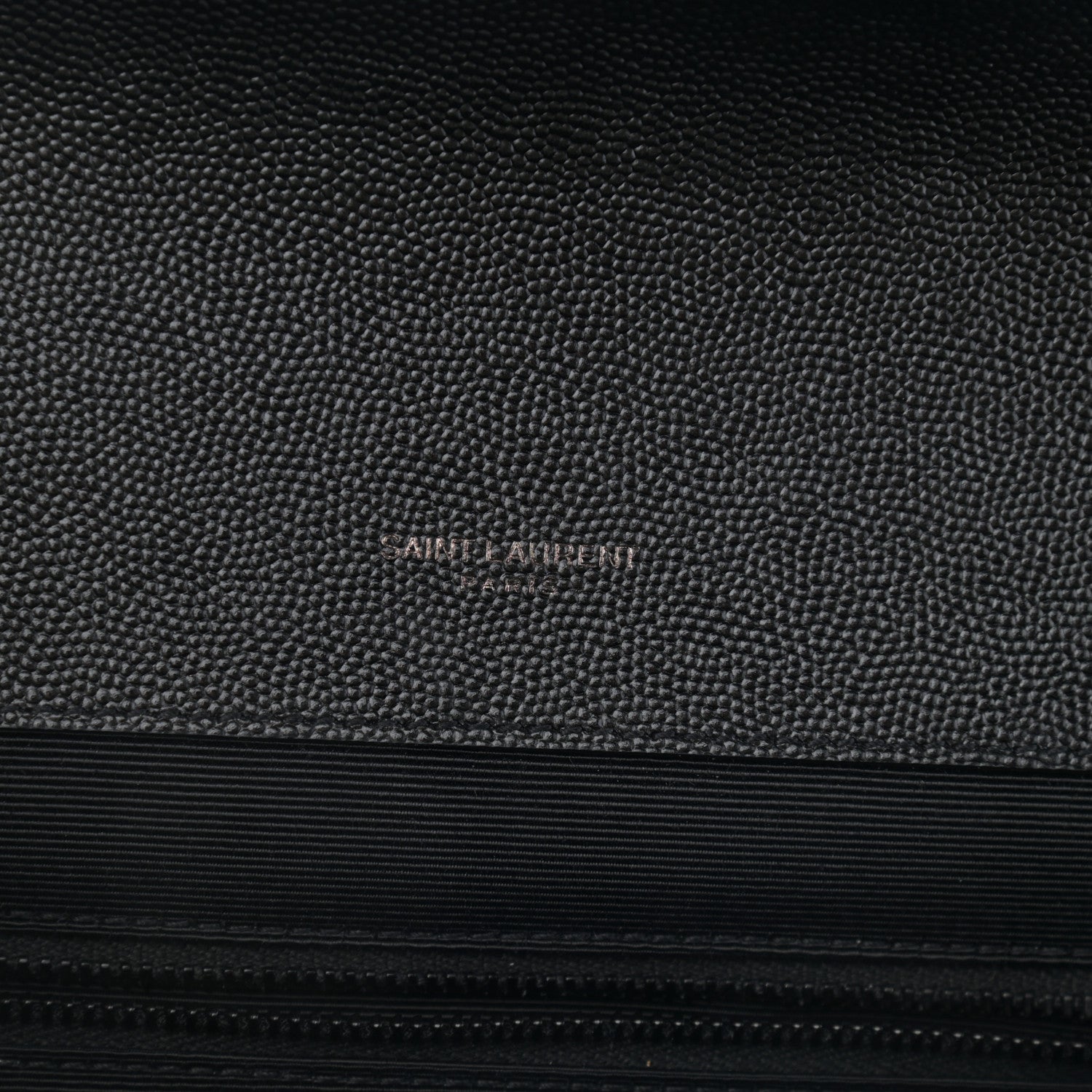 Saint Laurent Grain De Poudre Textured Mixed Matelasse Large Triquilt Monogram Monochrome Satchel Black 6 of 11
