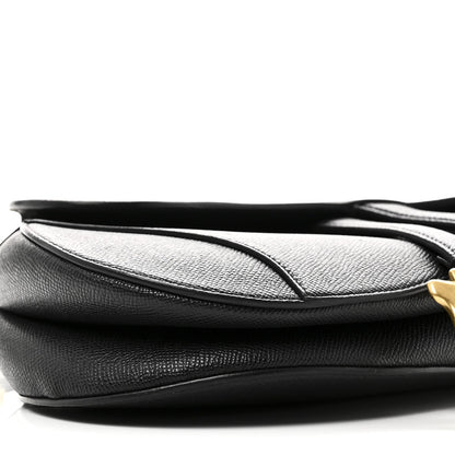 Christian Dior Grained Calfskin Saddle Bag Black 9 of 10