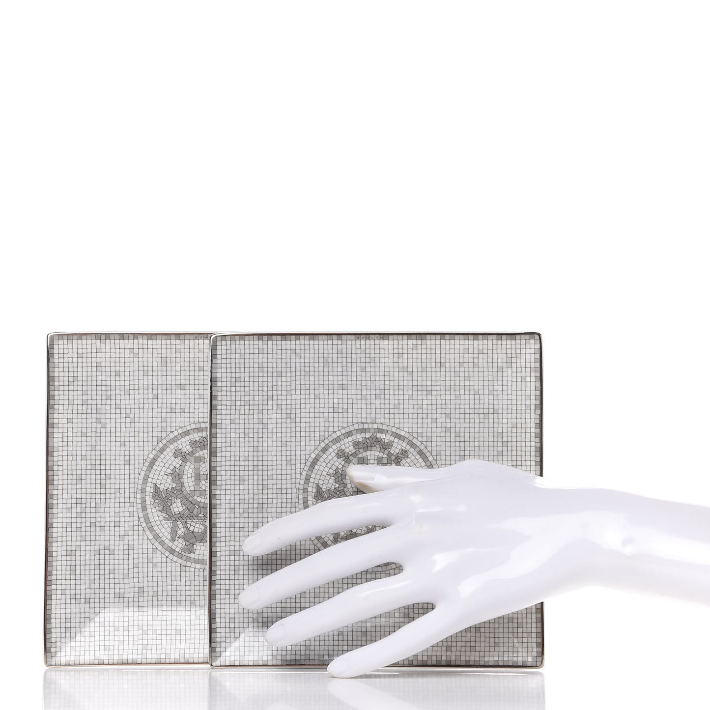 Porcelain Mosaique Au 24 Square Plate Set of 2 Platine