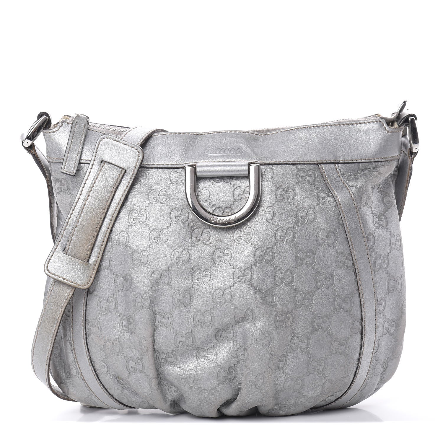 Gucci Guccissima Small D Ring Messenger Silver 1 of 19