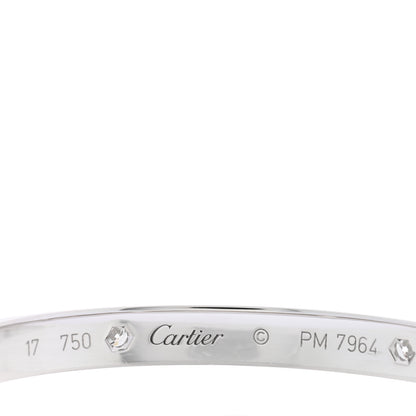 Cartier 18K White Gold 4 Diamond Love Bracelet 17 3 of 6