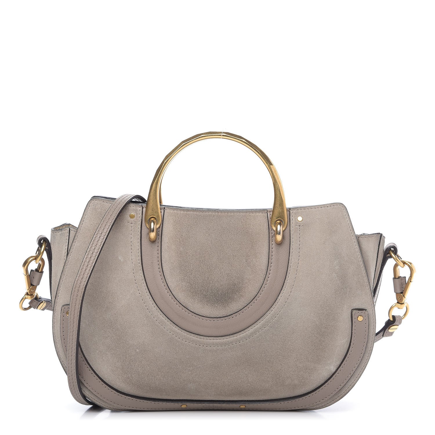 Chloe Calfskin Suede Medium Pixie Shoulder Bag Motty Grey 1 of 11