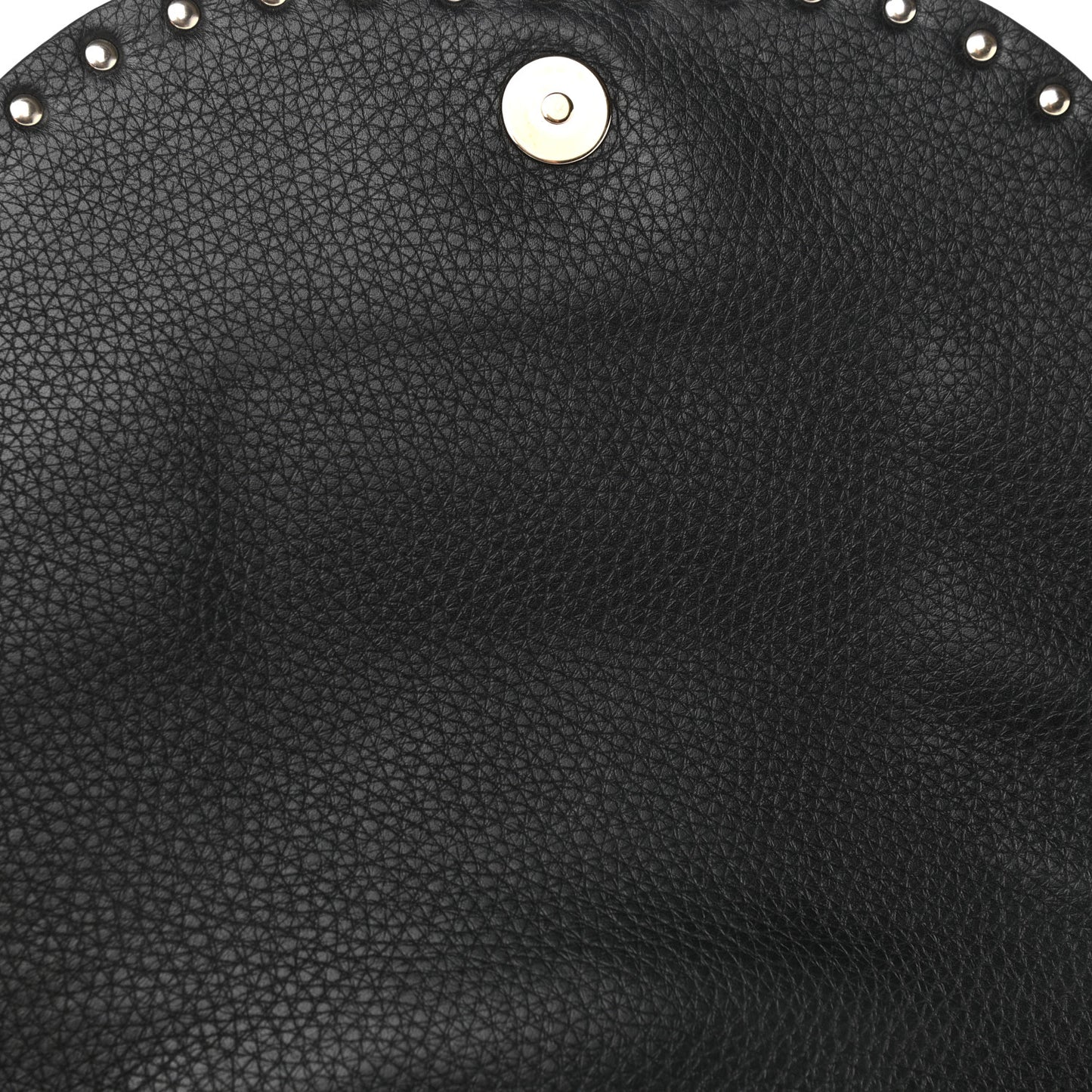 Vitello Large Rockstud Halfmoon Saddle Bag Black