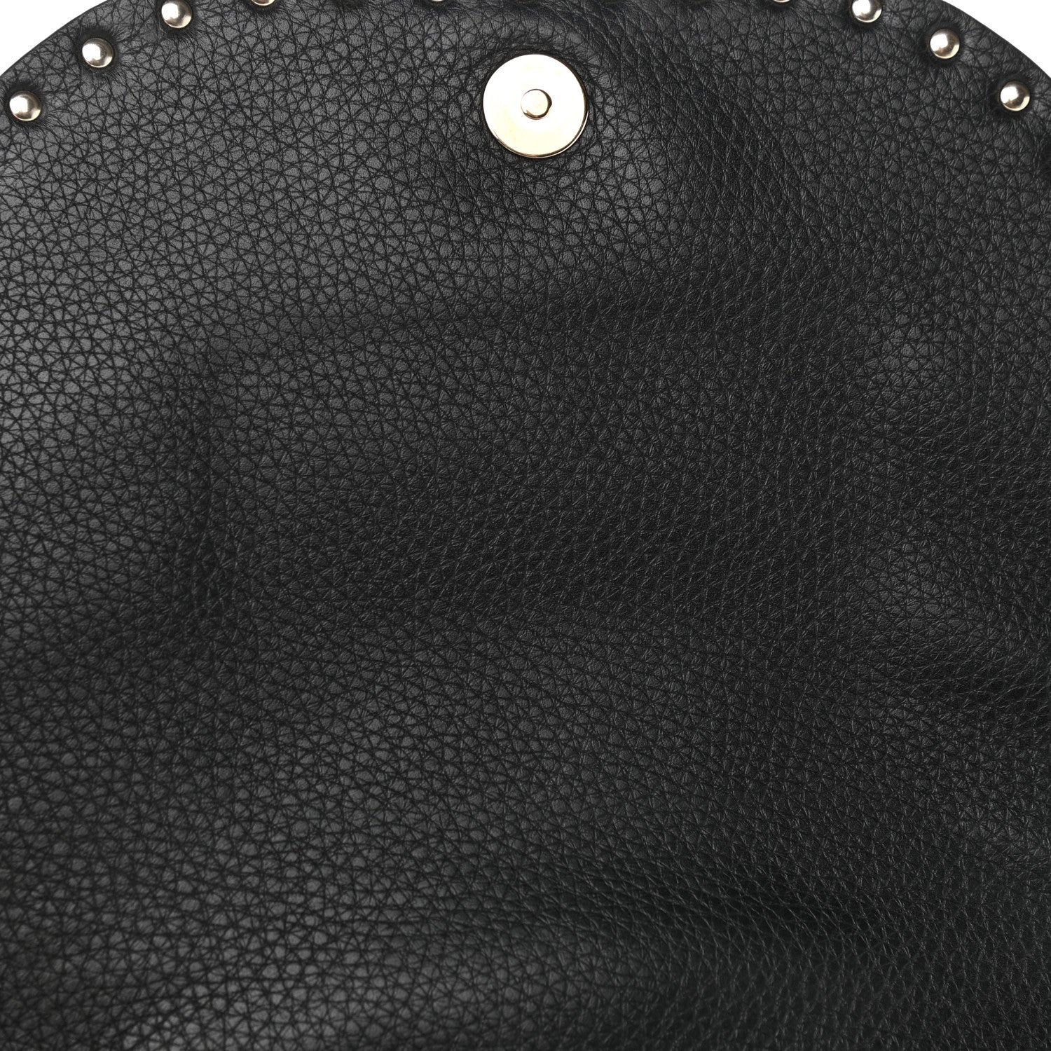 Valentino Garavani Vitello Large Rockstud Halfmoon Saddle Bag Black 8 of 9