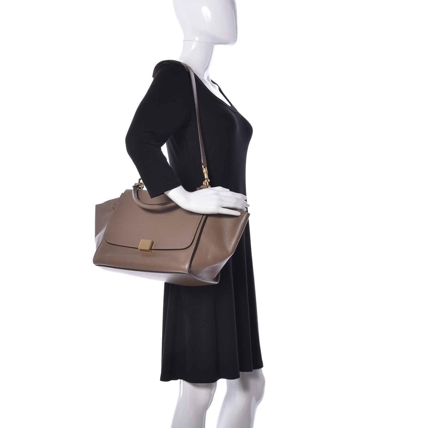 Celine Smooth Calfskin Medium Trapeze Souris 2 of 9