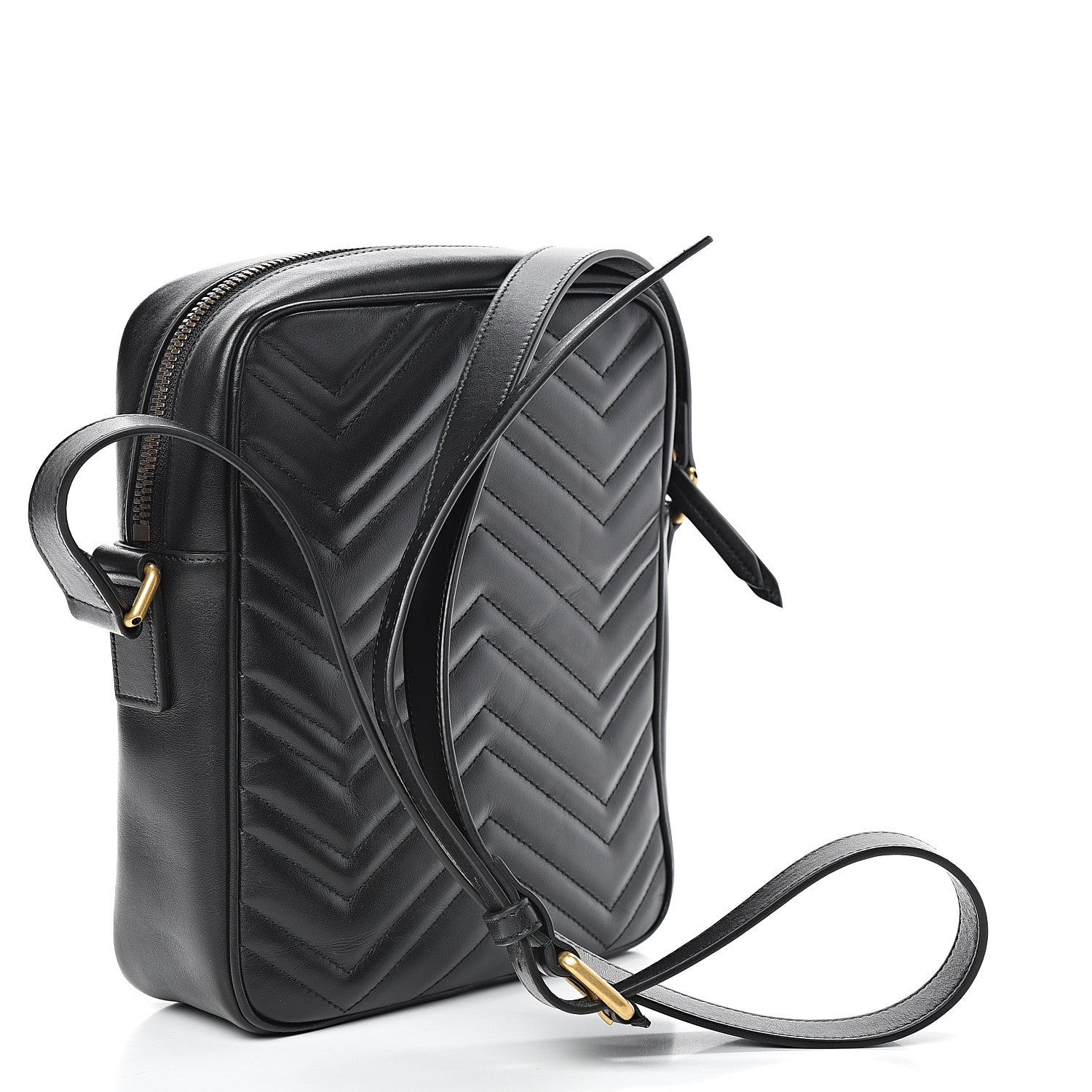 Gucci Calfskin Matelasse GG Marmont Travel Bag Black 3 of 10