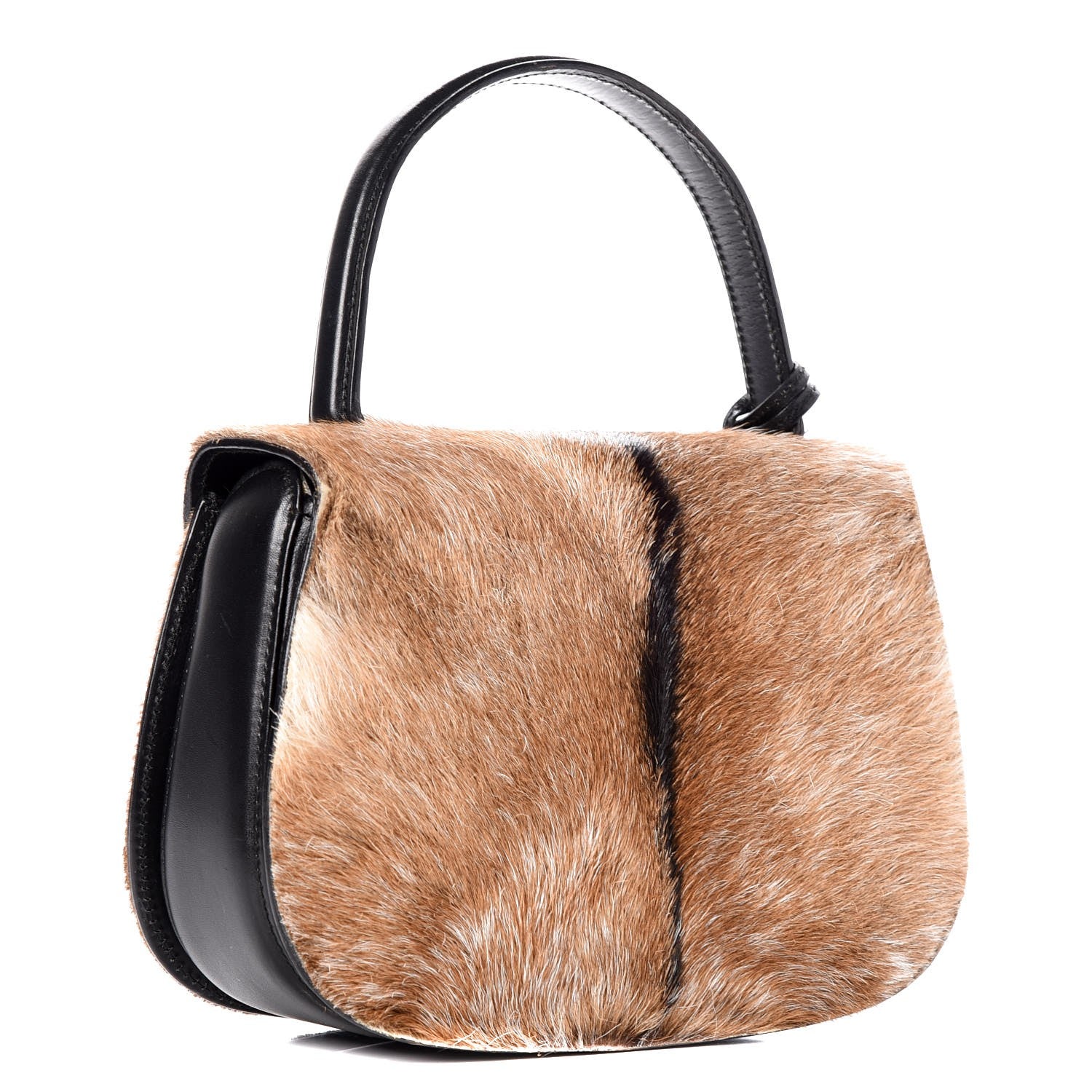Gucci Calf Hair Calfskin Top Handle Bag Natural Black 3 of 12