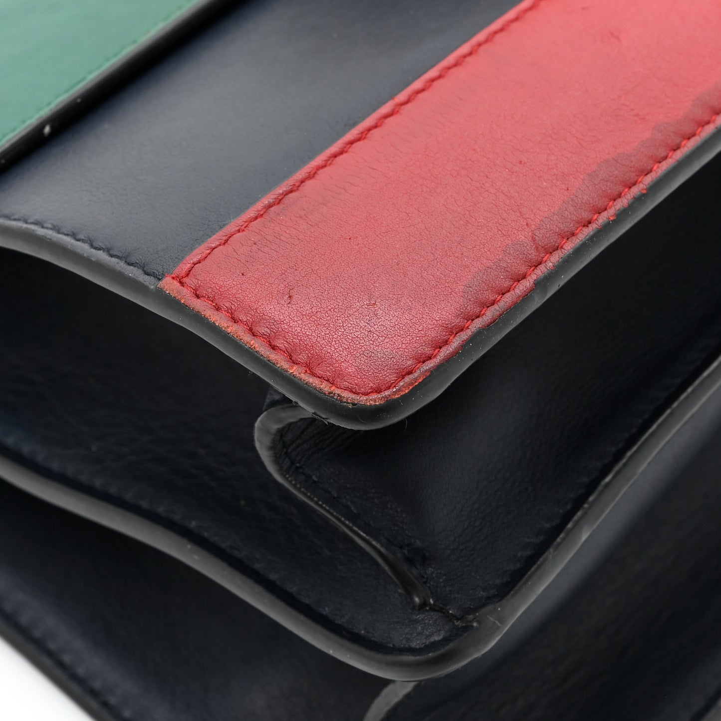 Moon Calfskin Bamboo Web Medium Dionysus Top Handle Bag Blue Emerald Hibiscus Red