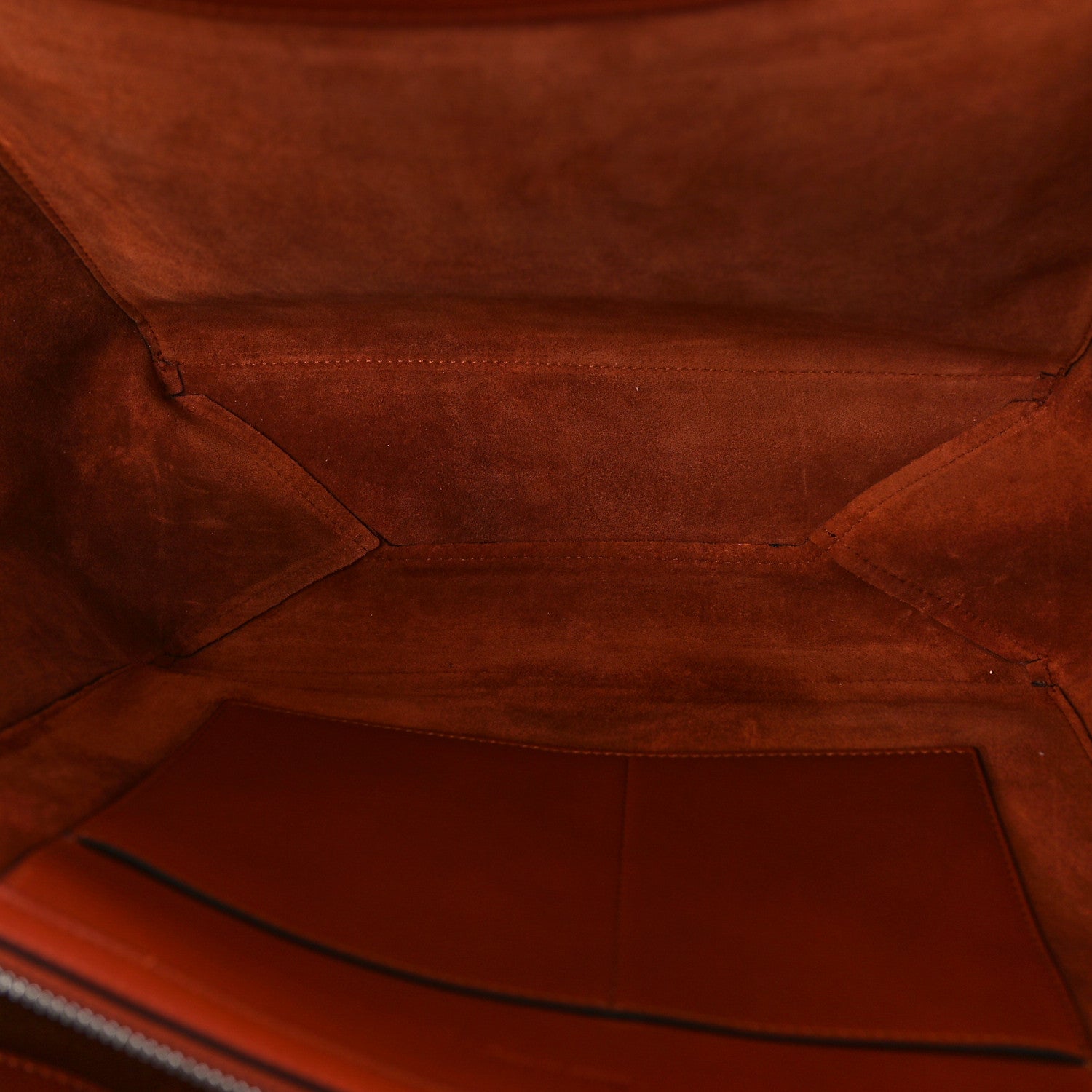 Celine Calfskin Medium Tri-Fold Bag Red Wood 5 of 8