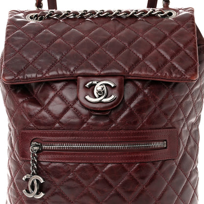 Chanel Glazed Calfskin Quilted Large Salzburg Backpack Burgundy 8 of 14