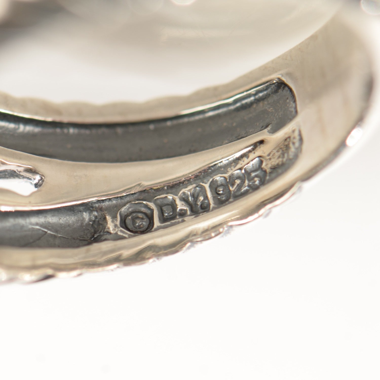 David Yurman Sterling Silver Diamond Black Onyx 11mm Albion Ring 54 7 4 of 6