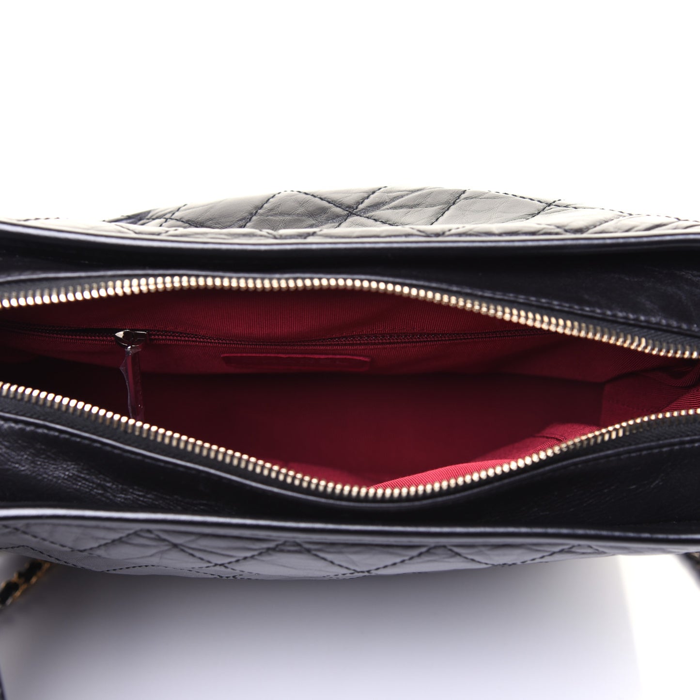 Aged Calfskin Quilted Medium Gabrielle Hobo Black