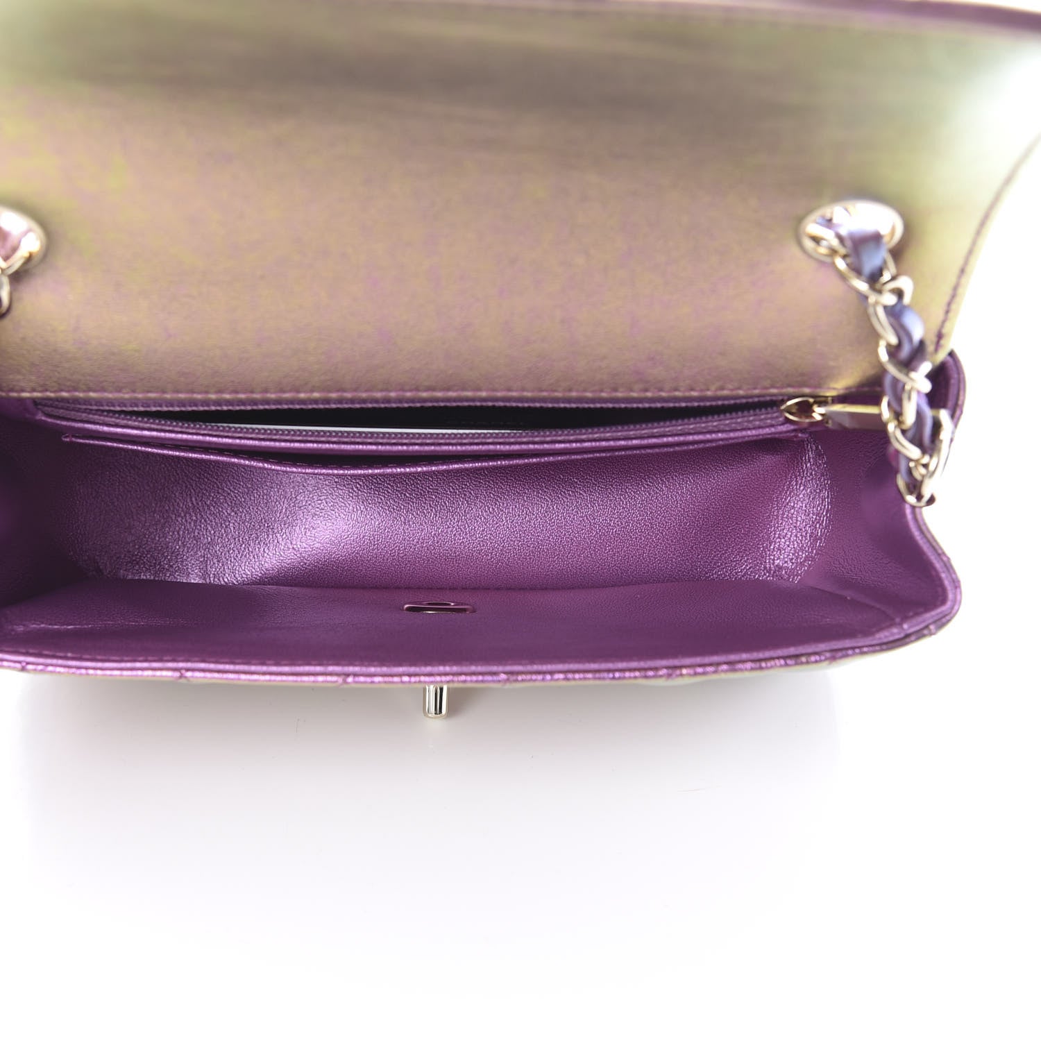 Chanel Iridescent Lambskin Quilted Mini Rectangular Flap Purple 5 of 12
