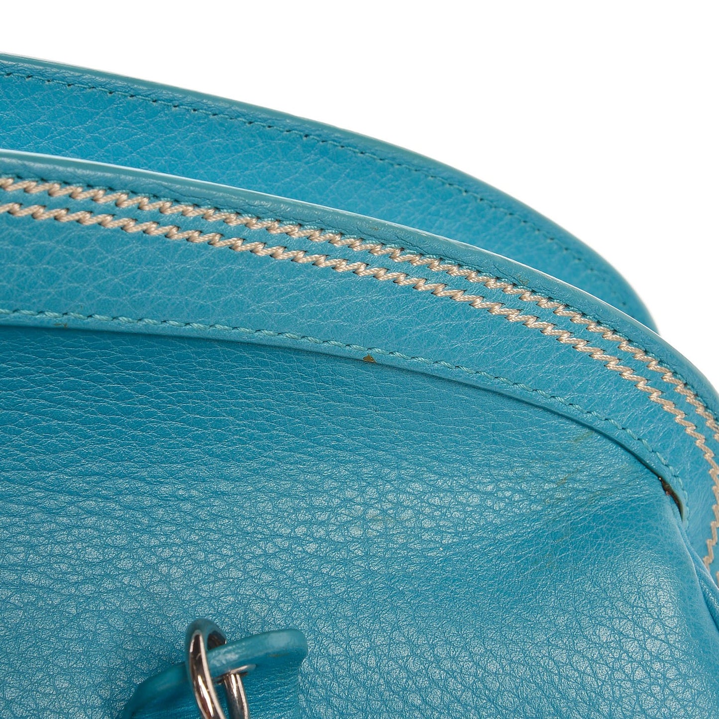 Calfskin Butterfly Pearls Frame Satchel Blue
