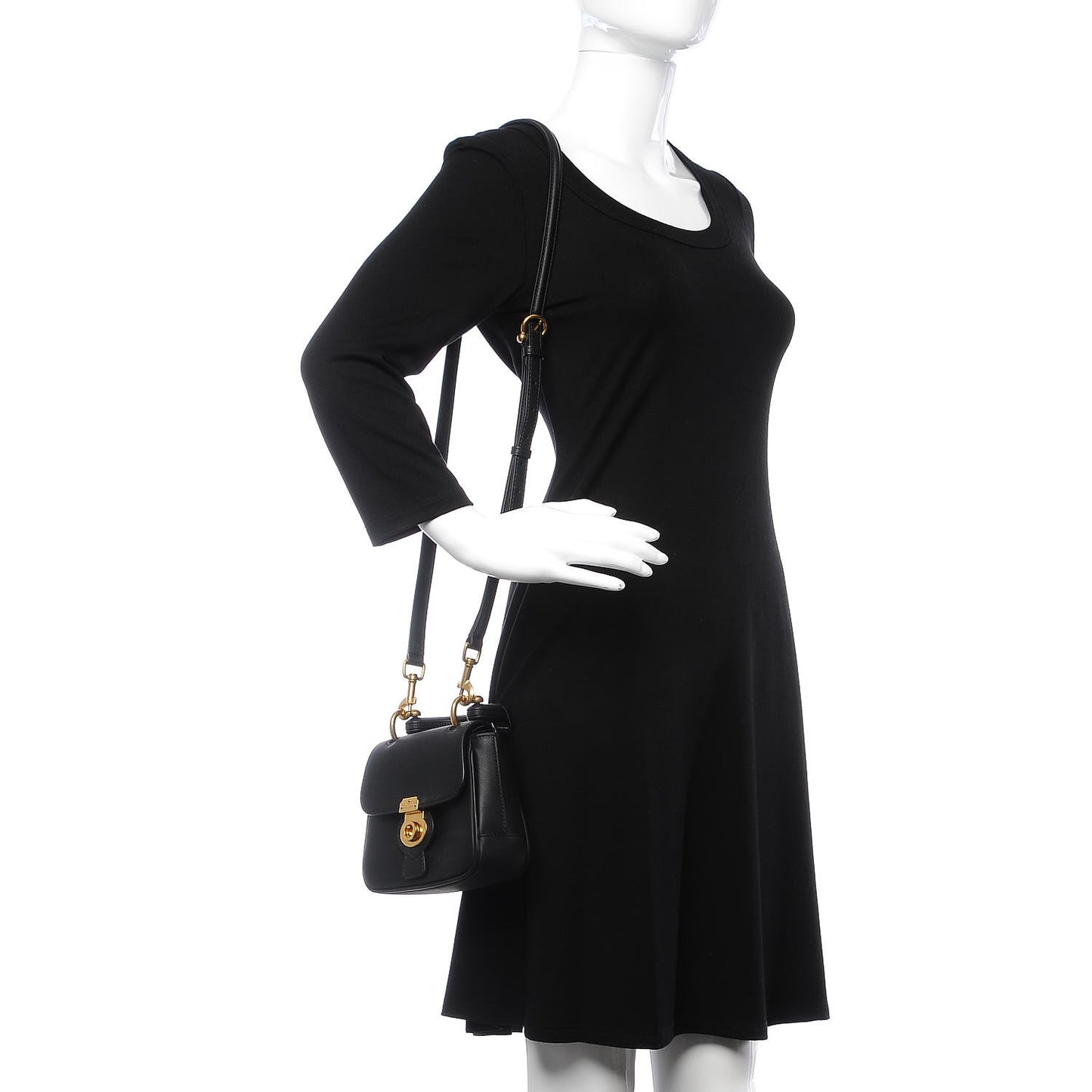 Trench Calfskin Mini DK88 Top Handle Bag Black