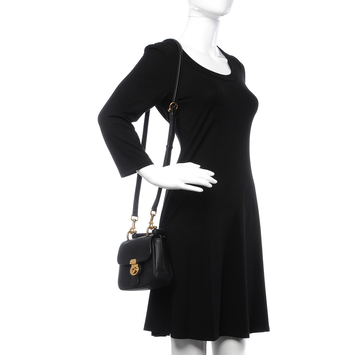Burberry Trench Calfskin Mini DK88 Top Handle Bag Black 2 of 10