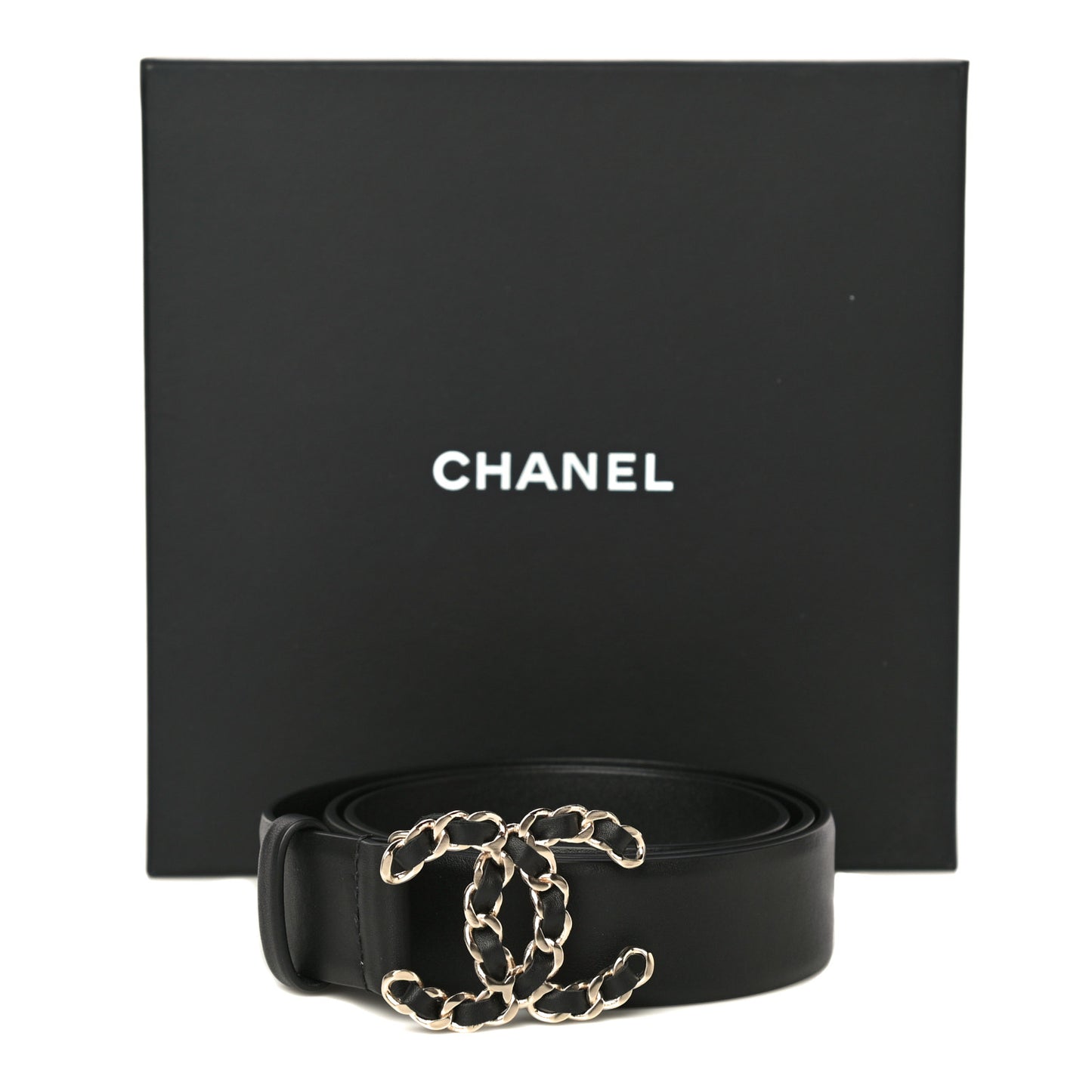 Lambskin CC Chain Belt 90 36 Black