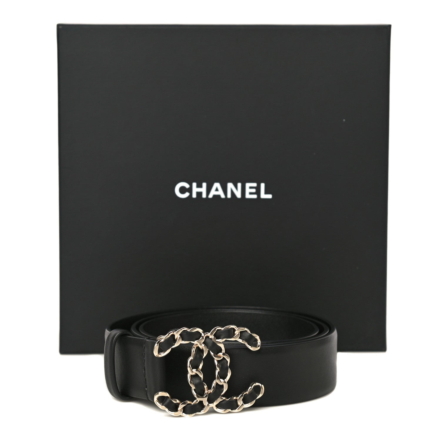 Chanel Lambskin CC Chain Belt 90 36 Black 9 of 9