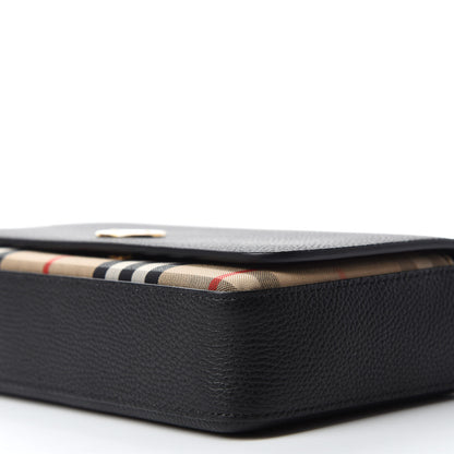 Burberry Grainy Calfskin Vintage Check Hampshire Crossbody Black 7 of 10