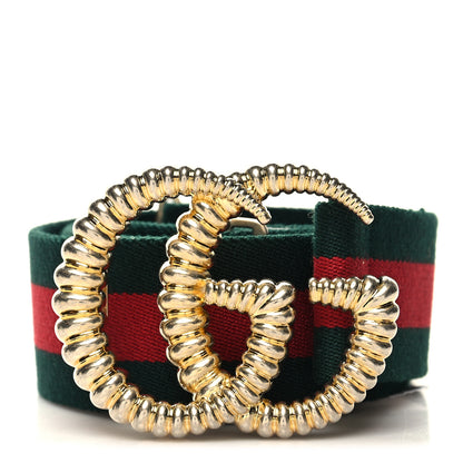 Gucci Canvas Torchon Double G Web Belt 100 40 Verde 1 of 3