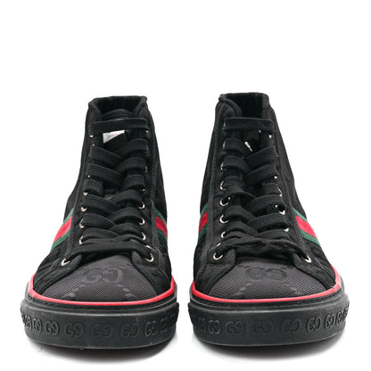 Gucci Econyl Nylon Web Monogram Mens Off The Grid 1977 Tennis High Top Sneakers 8 Black 2 of 7