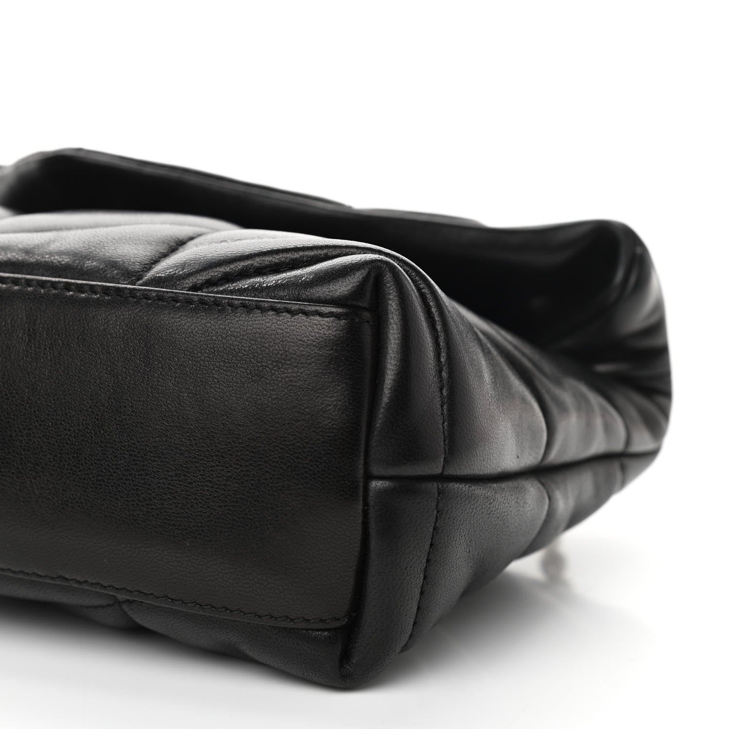 Saint Laurent Lambskin Quilted Toy Loulou Puffer Monogram Chain Satchel Black 8 of 8
