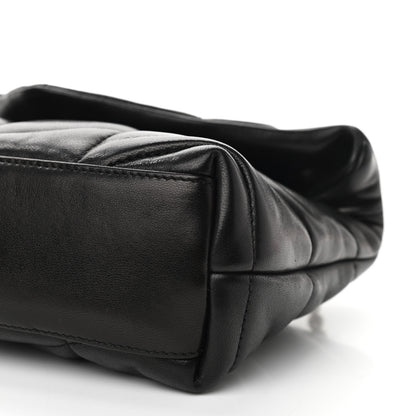 Saint Laurent Lambskin Quilted Toy Loulou Puffer Monogram Chain Satchel Black 8 of 8