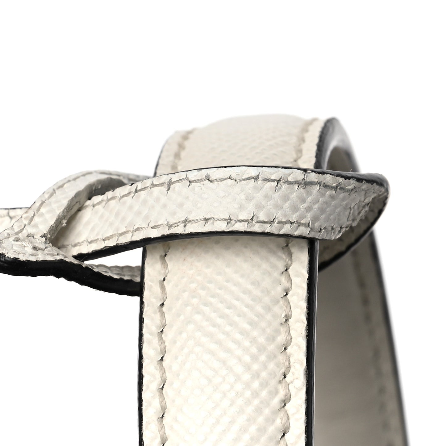 Saffiano Cuir Calfskin Small Panier Bucket Bag White Black