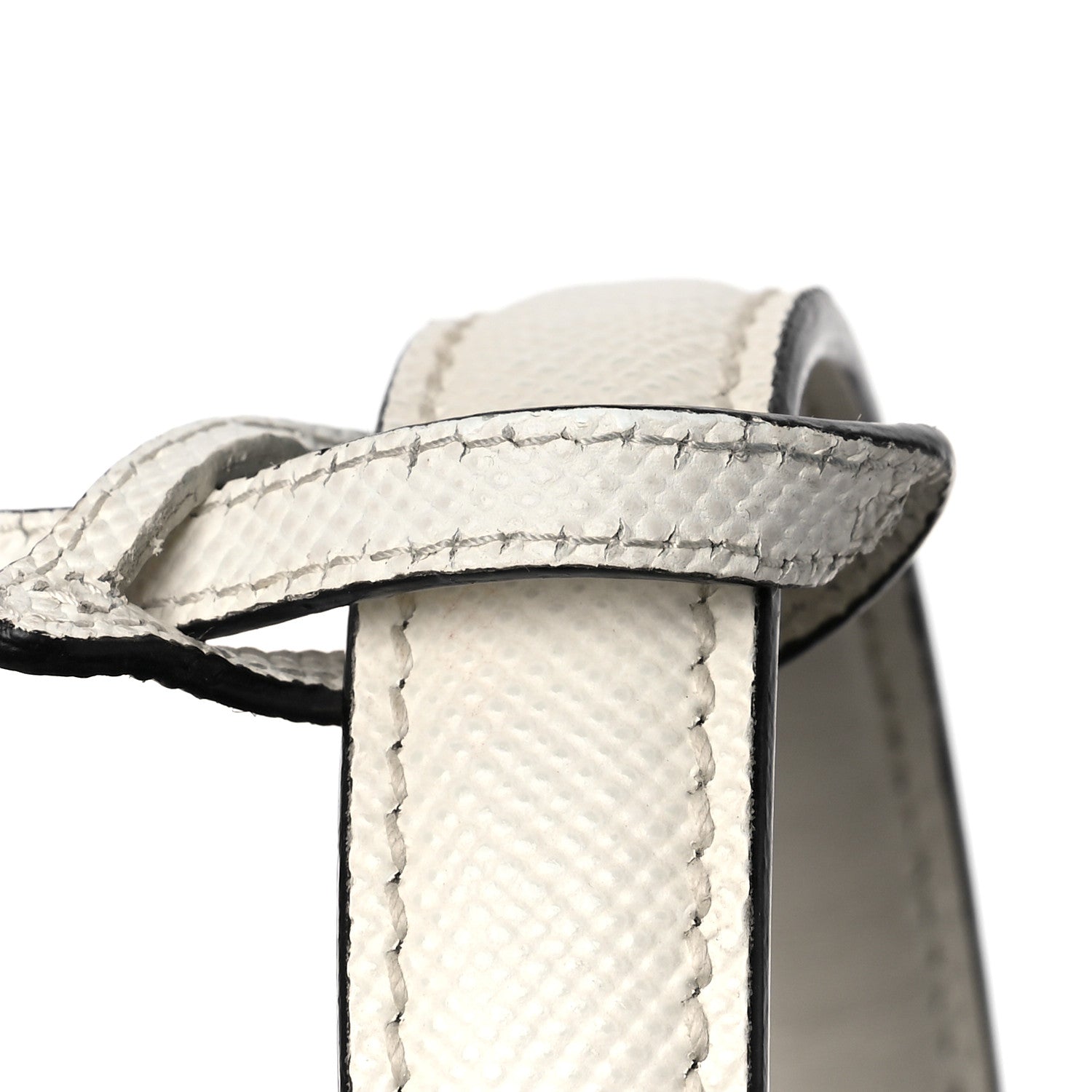 Prada Saffiano Cuir Calfskin Small Panier Bucket Bag White Black 9 of 9