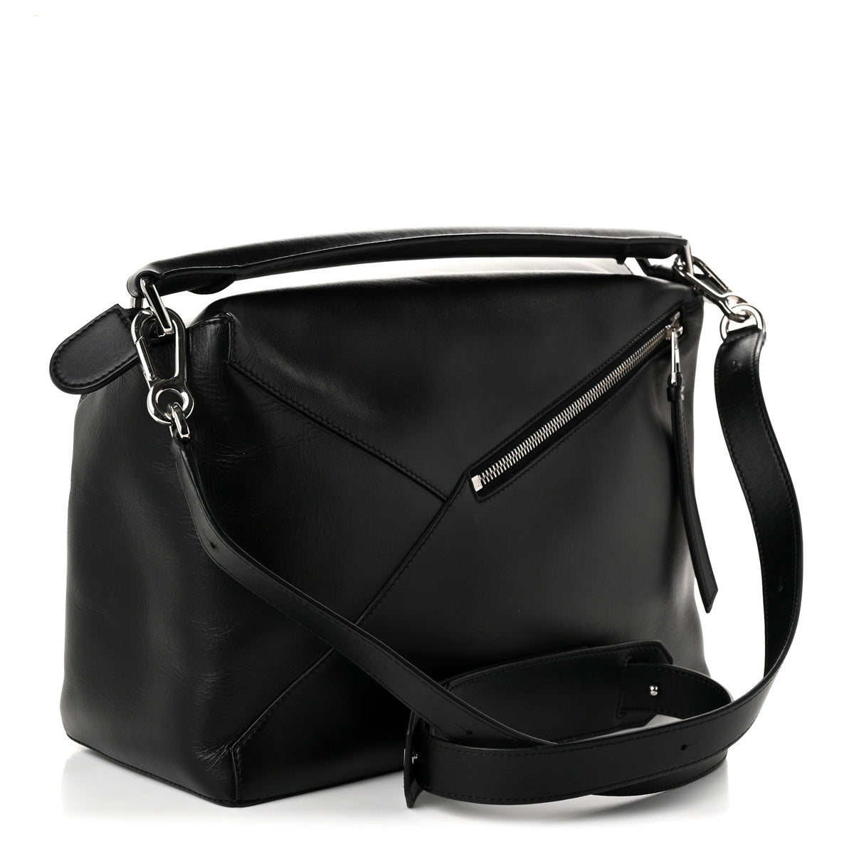 Loewe Calfskin Large Puzzle Edge Bag Black 3 of 9