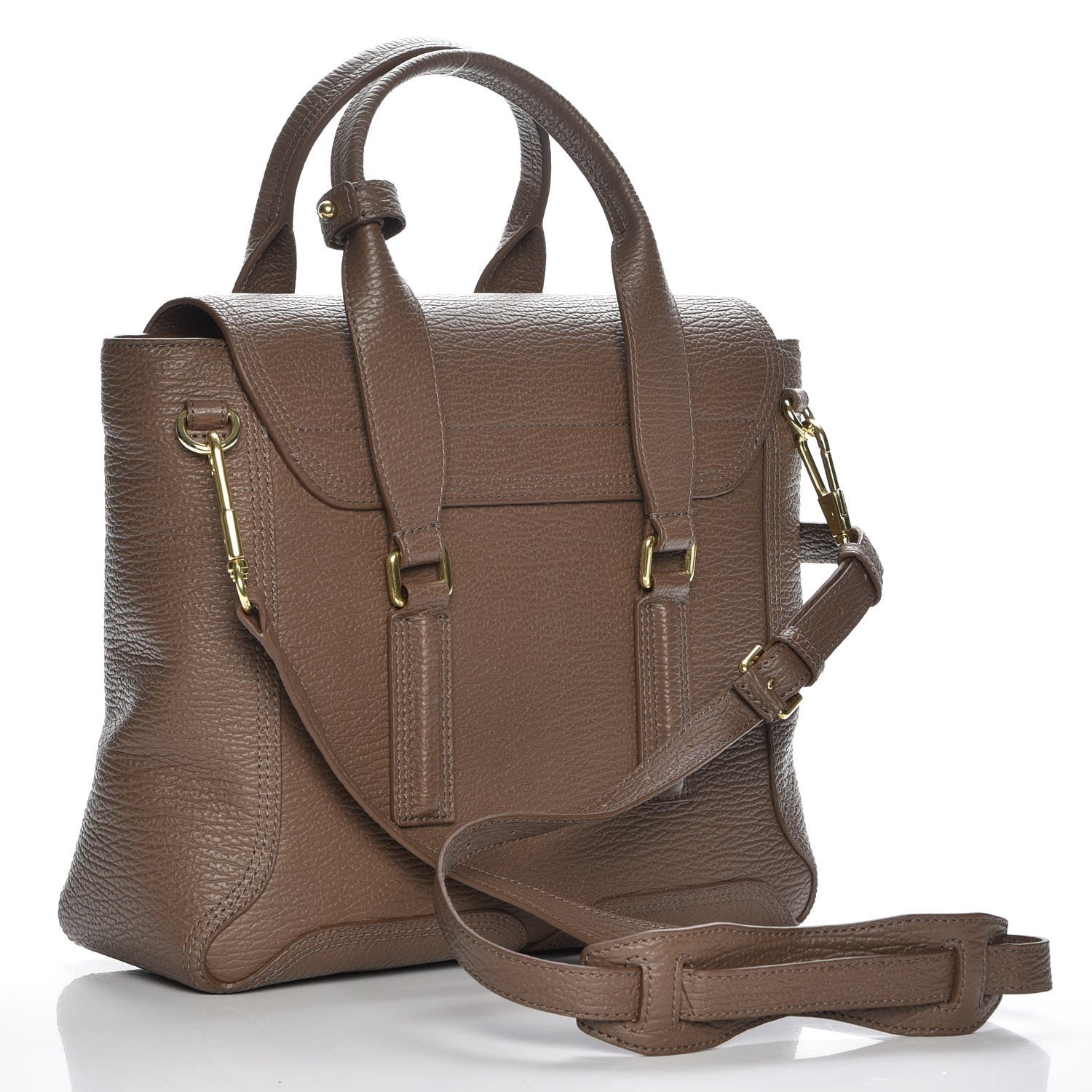 3.1 Phillip Lim 3.1 Textured Calfskin Medium Pashli Satchel Taupe 4 of 8