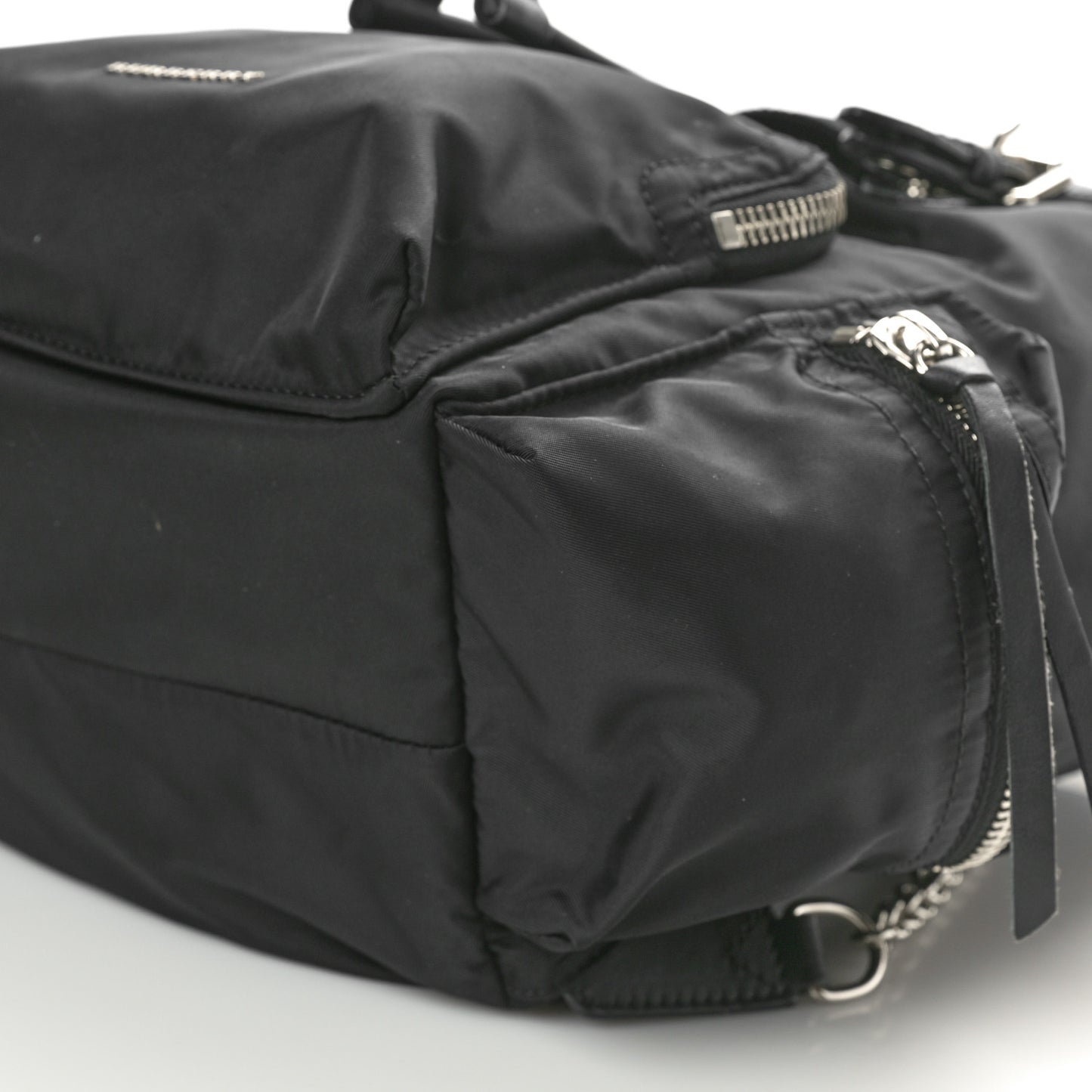 Nylon Medium Crossbody Rucksack Backpack Black