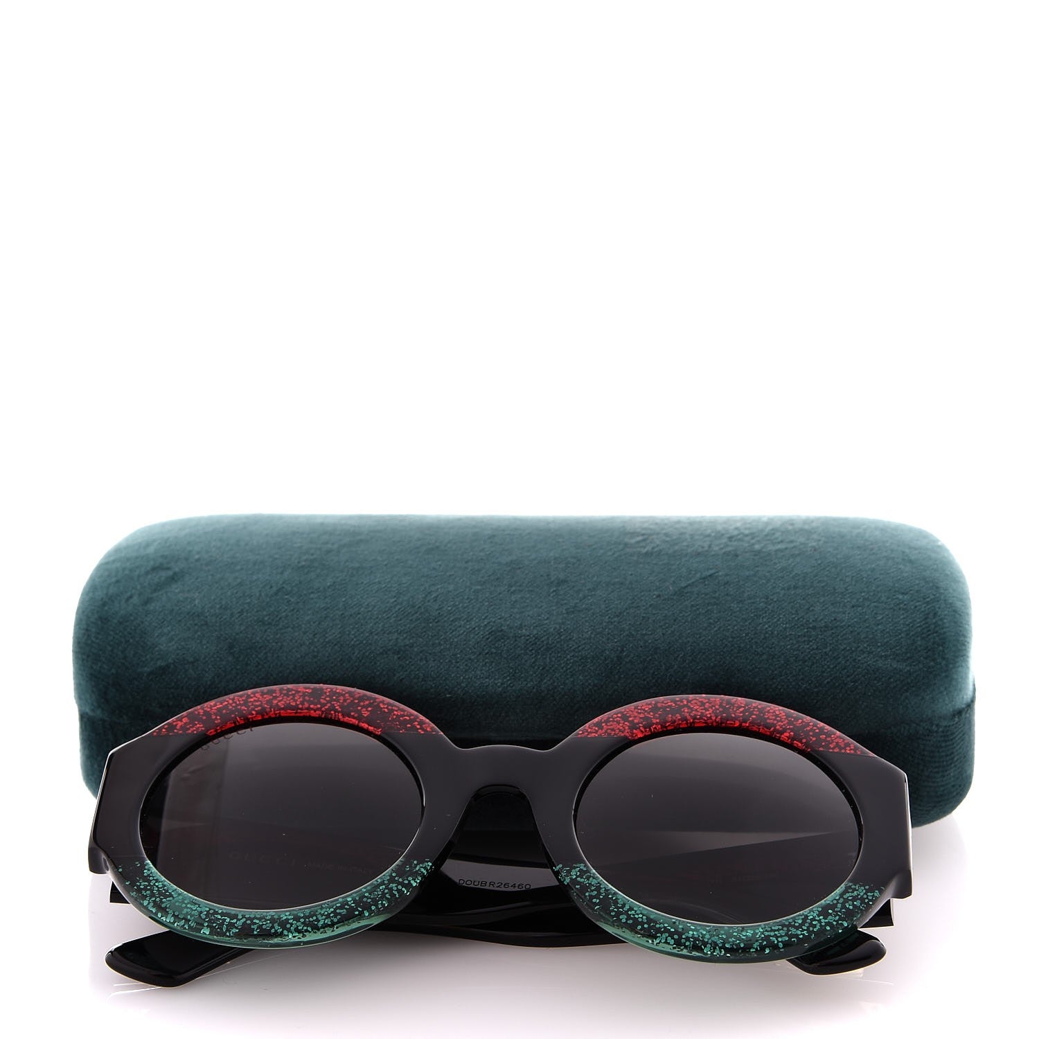 Gucci Acetate Round GG0084S Sunglasses Black Red Green 8 of 8