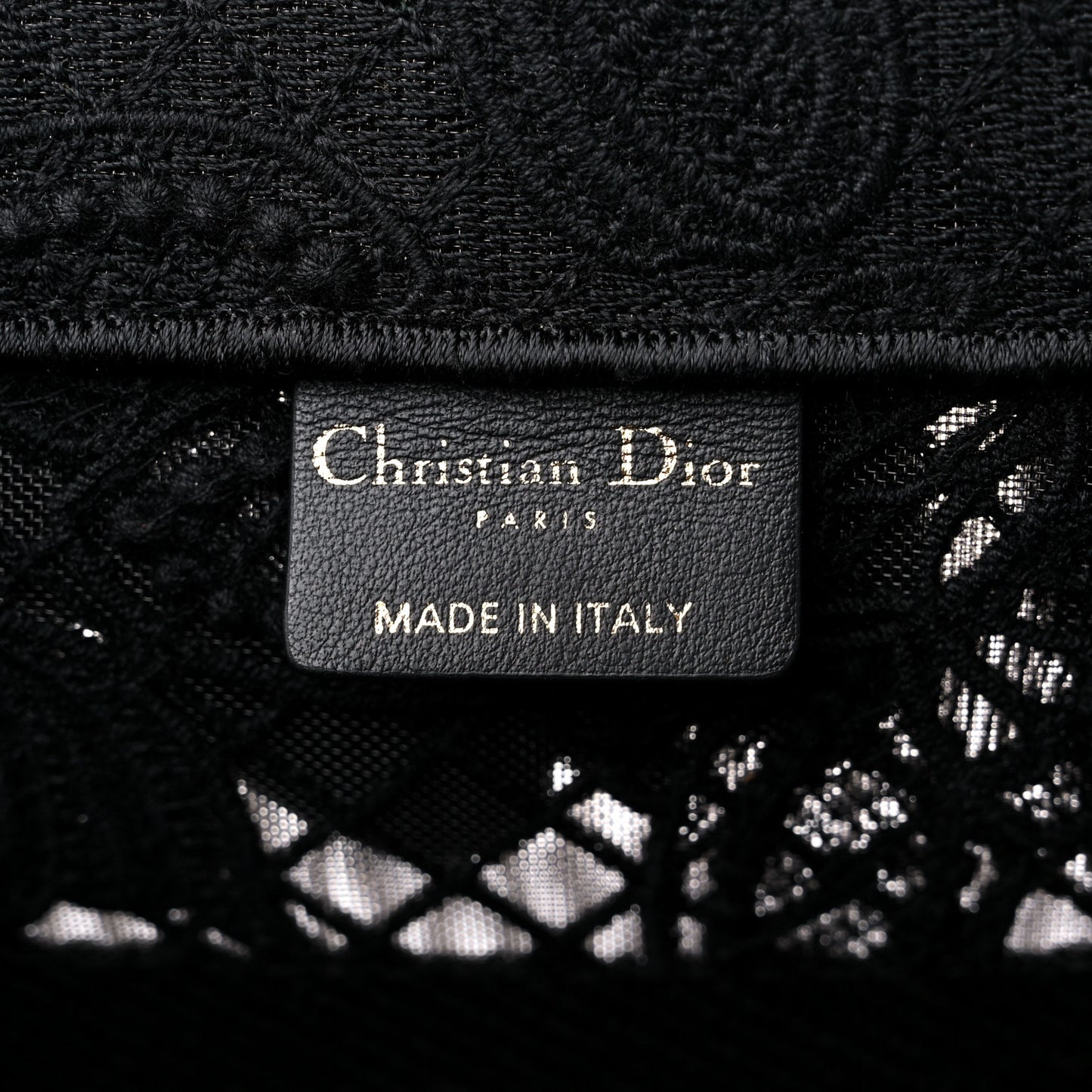 Embroidered 3D Macrame D-Lace Butterfly Medium Book Tote Black Multicolor