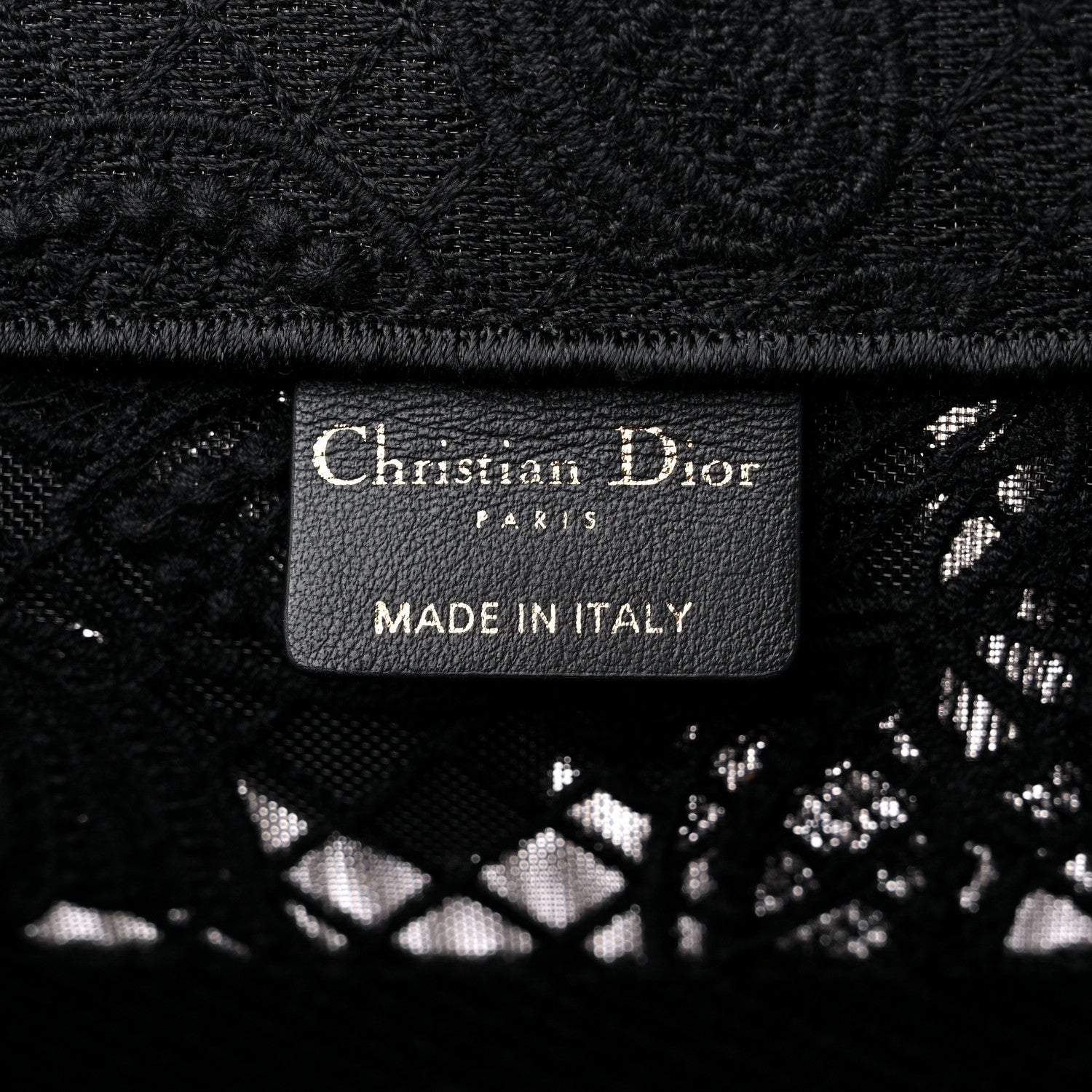 Christian Dior Embroidered 3D Macrame D-Lace Butterfly Medium Book Tote Black Multicolor 6 of 10