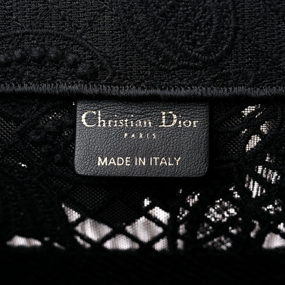 Christian Dior Embroidered 3D Macrame D-Lace Butterfly Medium Book Tote Black Multicolor 6 of 10