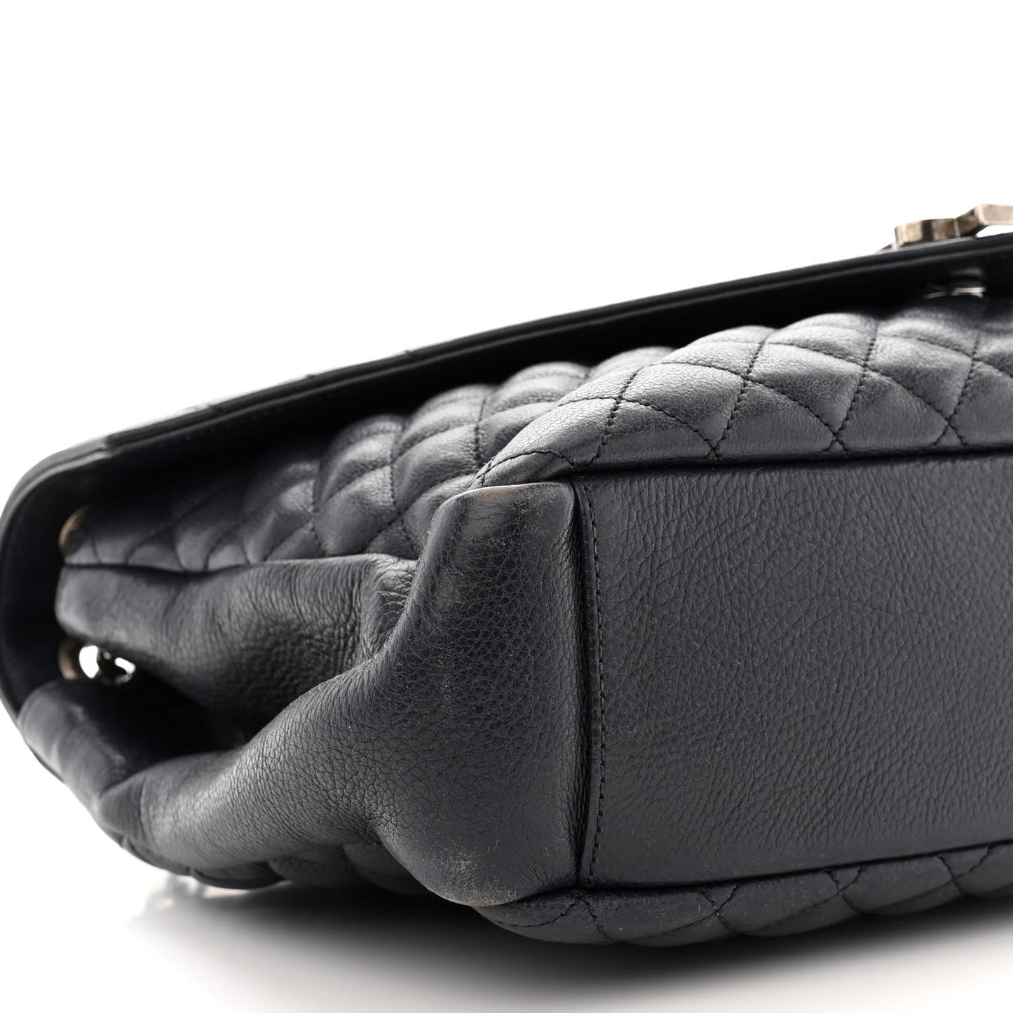 SAINT LAURENT Calfskin Mixed Matelasse Triquilt Large Monogram Envelope Satchel Deep Marine