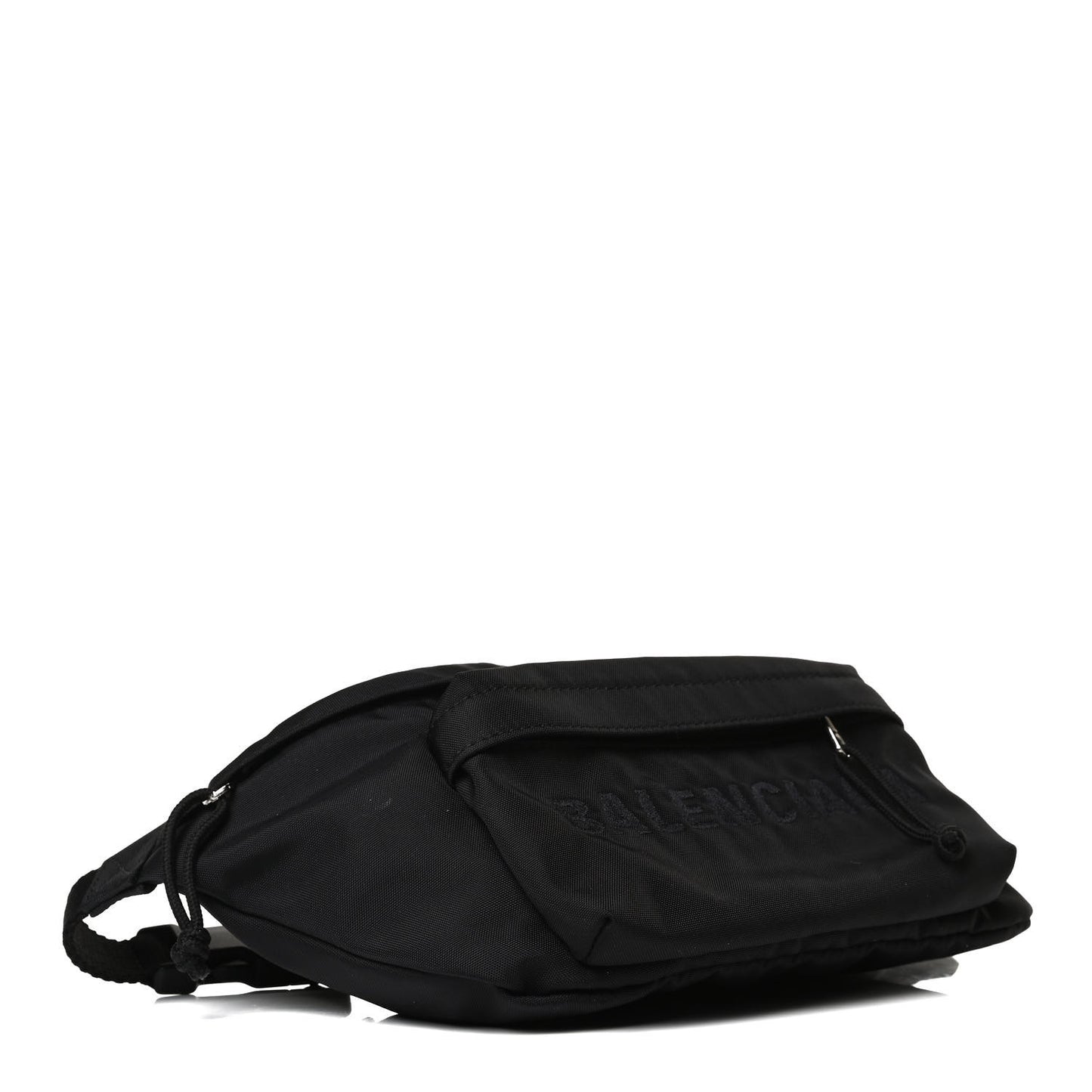 Textured Sport Nylon Logo Embroidered Wheel Beltpack Black